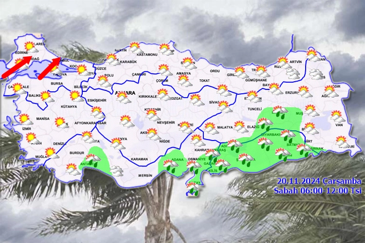 Meteoroloji'den 20 Kasım raporu... Kıyılarda yağmur Marmara'da kuvvetli rüzgar