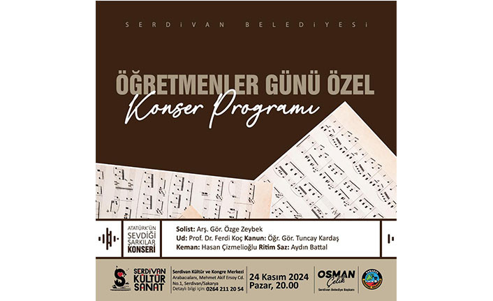 Serdivan Belediyesi'nden Öğretmenlere Özel Konser